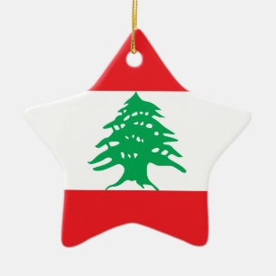 Lebanon – Lebanese Flag Ceramic Tree Decoration