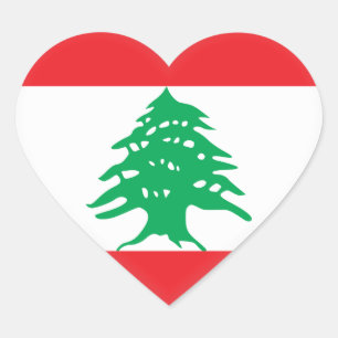 Lebanon (Lebanese) Flag Heart Sticker