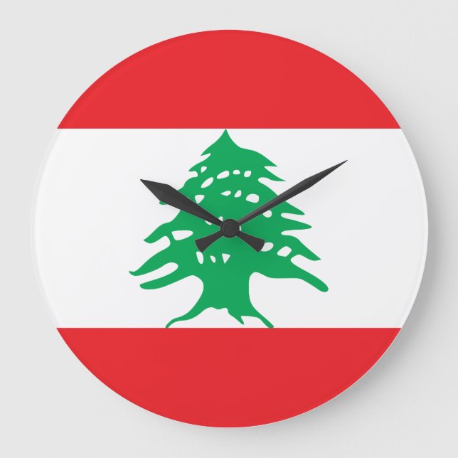 Lebanon (Lebanese) Flag Large Clock (Front)