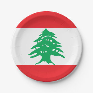 Lebanon (Lebanese) Flag Paper Plate