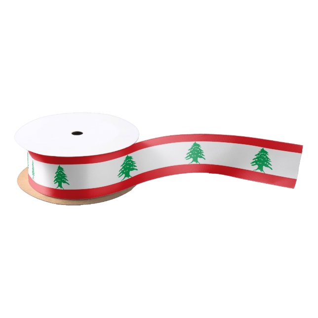 Lebanon & Lebanese Flag Ribbon Satin Ribbon (Spool)