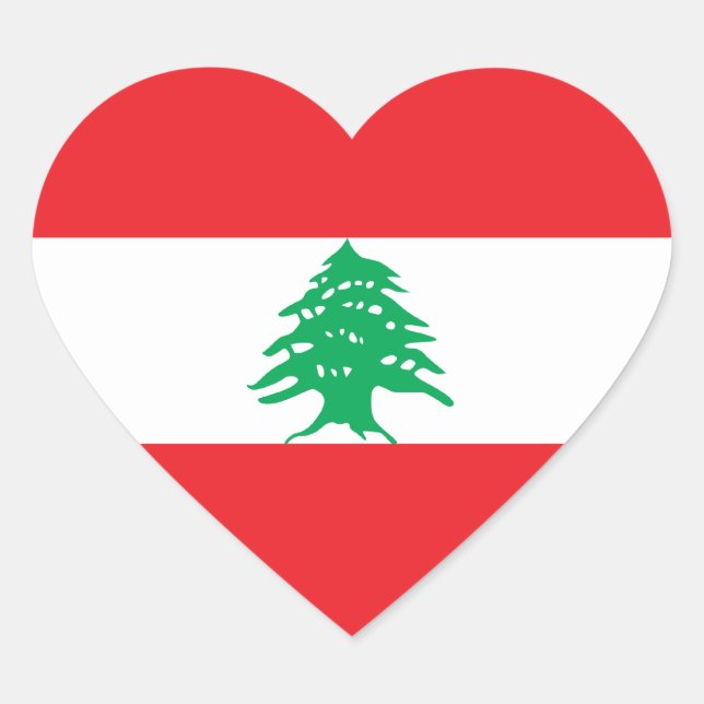 Lebanon/Lebanese Heart Flag Heart Sticker (Front)