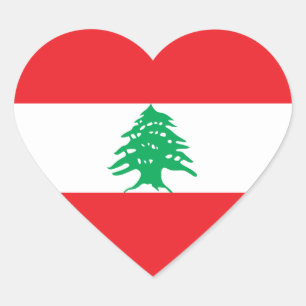 Lebanon/Lebanese Heart Flag Heart Sticker