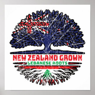 Lebanon Lebanese New Zealander New Zealand Tree Poster