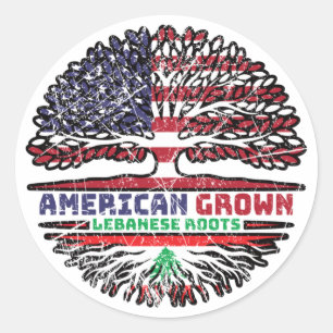Lebanon Lebanese US American USA United States Classic Round Sticker