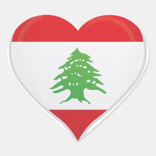 Lebanon love flag pride heart sticker