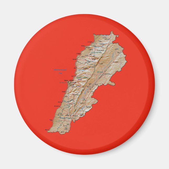 Lebanon Map Magnet (Front)