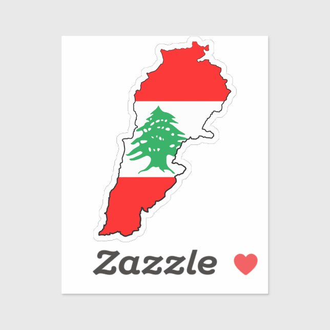 Lebanon Map with Flag (Sheet)