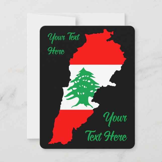 Lebanon Map with Flag (Front)