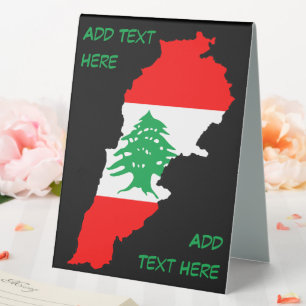 Lebanon Map with Flag