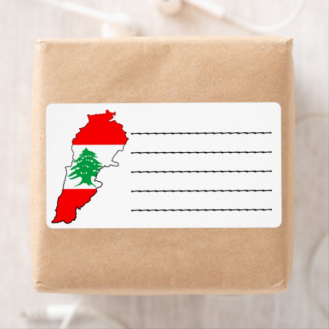 Lebanon Map with Flag (Insitu)
