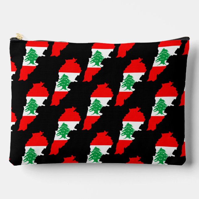 Lebanon Map with Flag Accessory Pouch (Front)