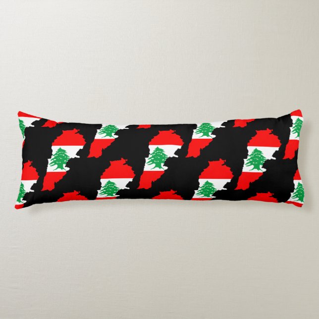 Lebanon Map with Flag Body Cushion (Front)