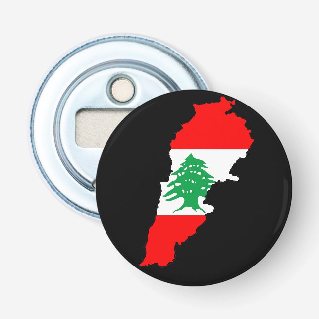 Lebanon Map with Flag Bottle Opener (Front)