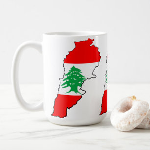 Lebanon Map with Flag Coffee Mug