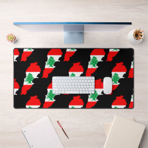 Lebanon Map with Flag Desk Mat