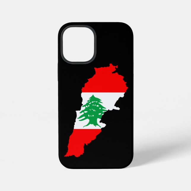 Lebanon Map with Flag iPhone Case (Back)