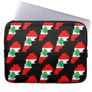 Lebanon Map with Flag Laptop Sleeve