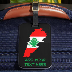 Lebanon Map with Flag Luggage Tag