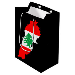 Lebanon Map with Flag Medium Gift Bag