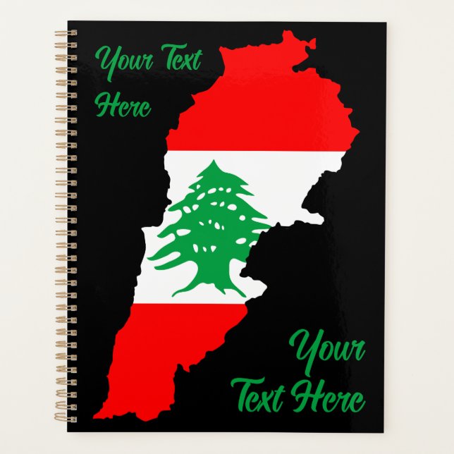 Lebanon Map with Flag Planner (Front)