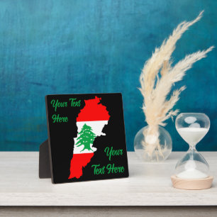 Lebanon Map with Flag Plaque