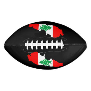 Lebanon Map with Flag Stone Magnet American Football