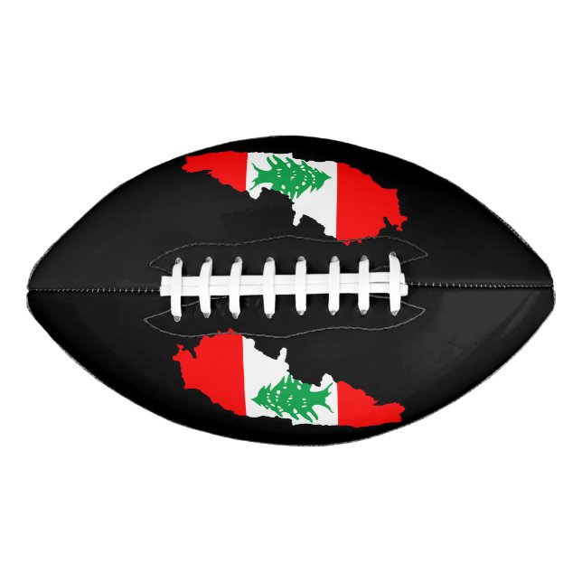 Lebanon Map with Flag Stone Magnet American Football (Front)