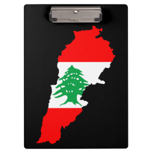 Lebanon Map with Flag Stone Magnet Clipboard