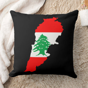 Lebanon Map with Flag Stone Magnet Cushion