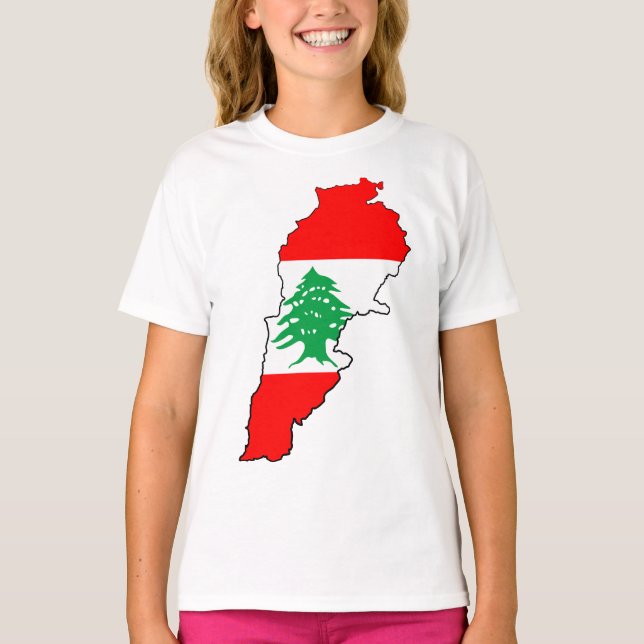 Lebanon Map with Flag T-Shirt (Front)