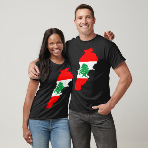 Lebanon Map with Flag T-Shirt