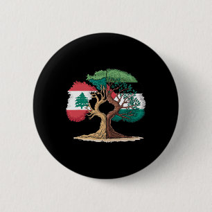 Lebanon Palestine Flag Lebanese Palestinian United 6 Cm Round Badge