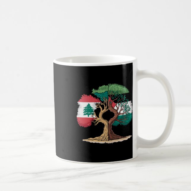 Lebanon Palestine Flag Lebanese Palestinian United Coffee Mug (Right)
