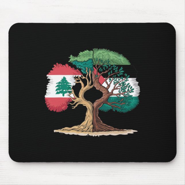 Lebanon Palestine Flag Lebanese Palestinian United Mouse Mat (Front)
