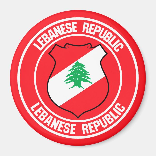 Lebanon Round Emblem Magnet (Front)