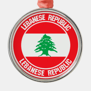 Lebanon Round Emblem Metal Tree Decoration