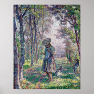 Lebasque - Girl And Goats In The Forest Poster