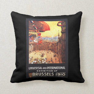 Lebaudy Airship with World Flags at Expo Cushion
