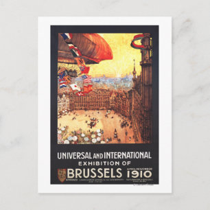 Lebaudy Airship with World Flags at Expo Postcard