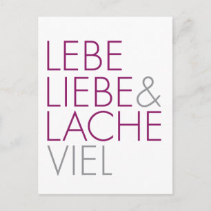 Lebe Liebe & Lache viel Postcard