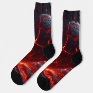 Lebendige Abstrakte Lava Herz Socken Socks