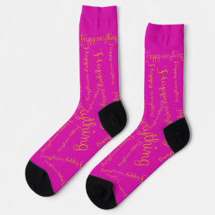 Lebendige Happy everything  Rosa Feierkleidung Socks