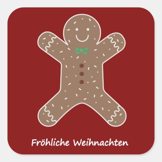 Lebkuchenmann Fröhliche Weihnachten Square Sticker