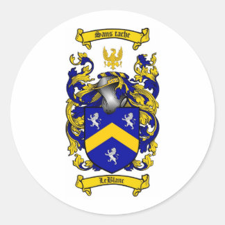 LEBLANC FAMILY CREST -  LEBLANC COAT OF ARMS CLASSIC ROUND STICKER