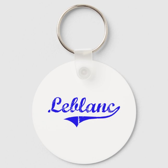 Leblanc Surname Classic Style Key Ring (Front)