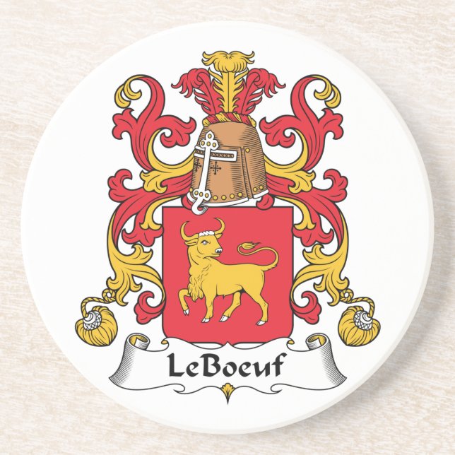 LeBoeuf Family Crest Coaster (Front)