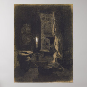 Lebourg - Still Life With Candle Poster