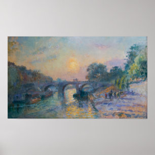 Lebourg - The Marie Bridge At Sunset Poster
