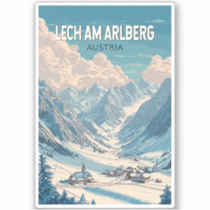 Lech am Arlberg Austria Illustration Travel Art